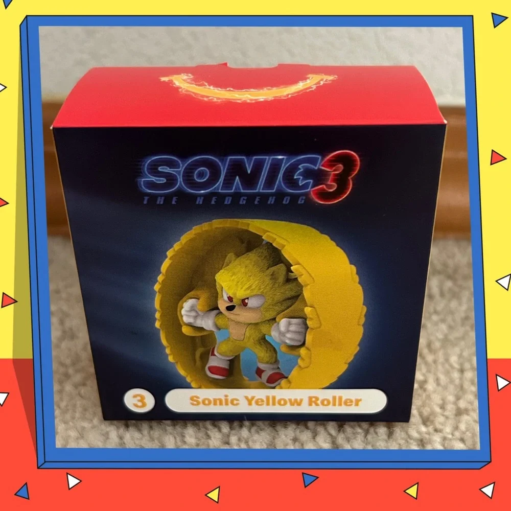 McDonald’s 2024 Happy Meal X Sonic The Hedgehog 3 Toy #3 Sonic Yellow Roller OS